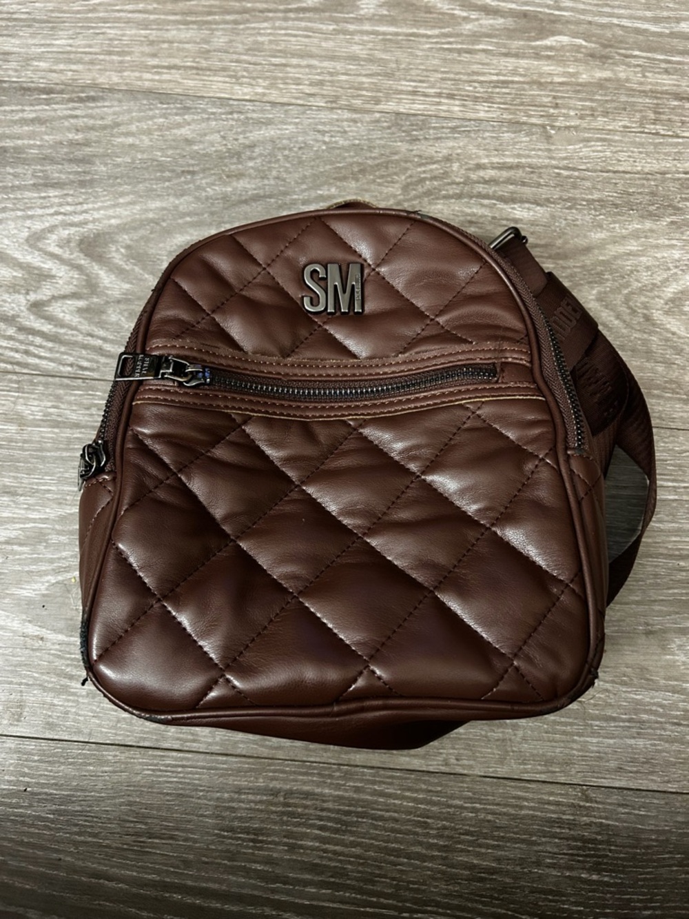 Quilted Brown Crossbody Bag for Men